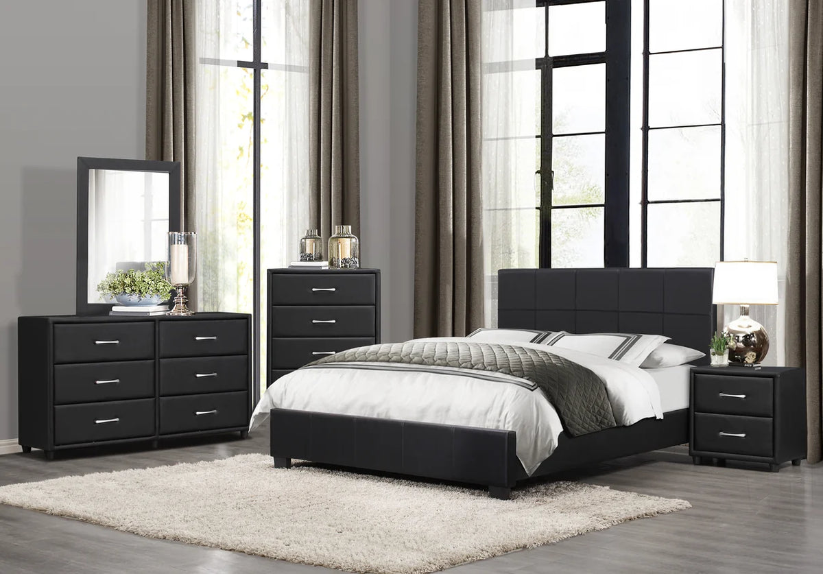 Lorenzi Black 4-Piece Bedroom Set Queen