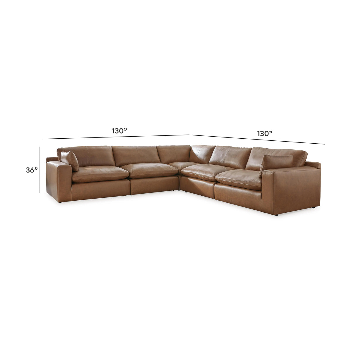 Emilia 6-Piece Leather Modular Sectional