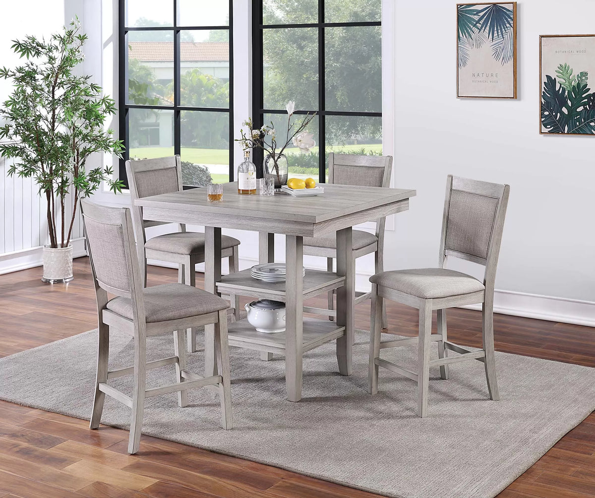Poundex 5-Pcs Counter Height Dining Set - F2604