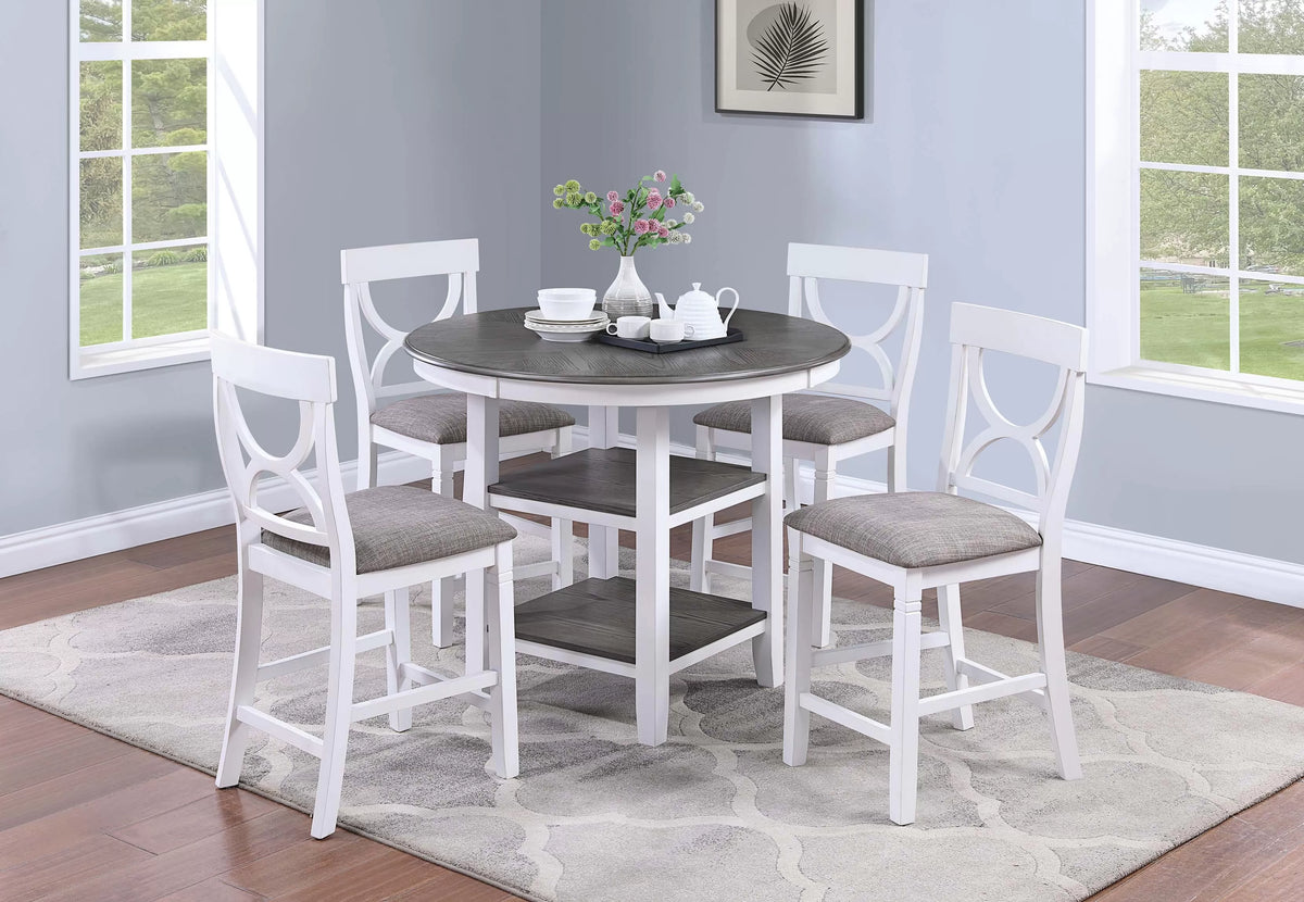 Poundex 5-Pcs Counter Height Dining Set - F2625