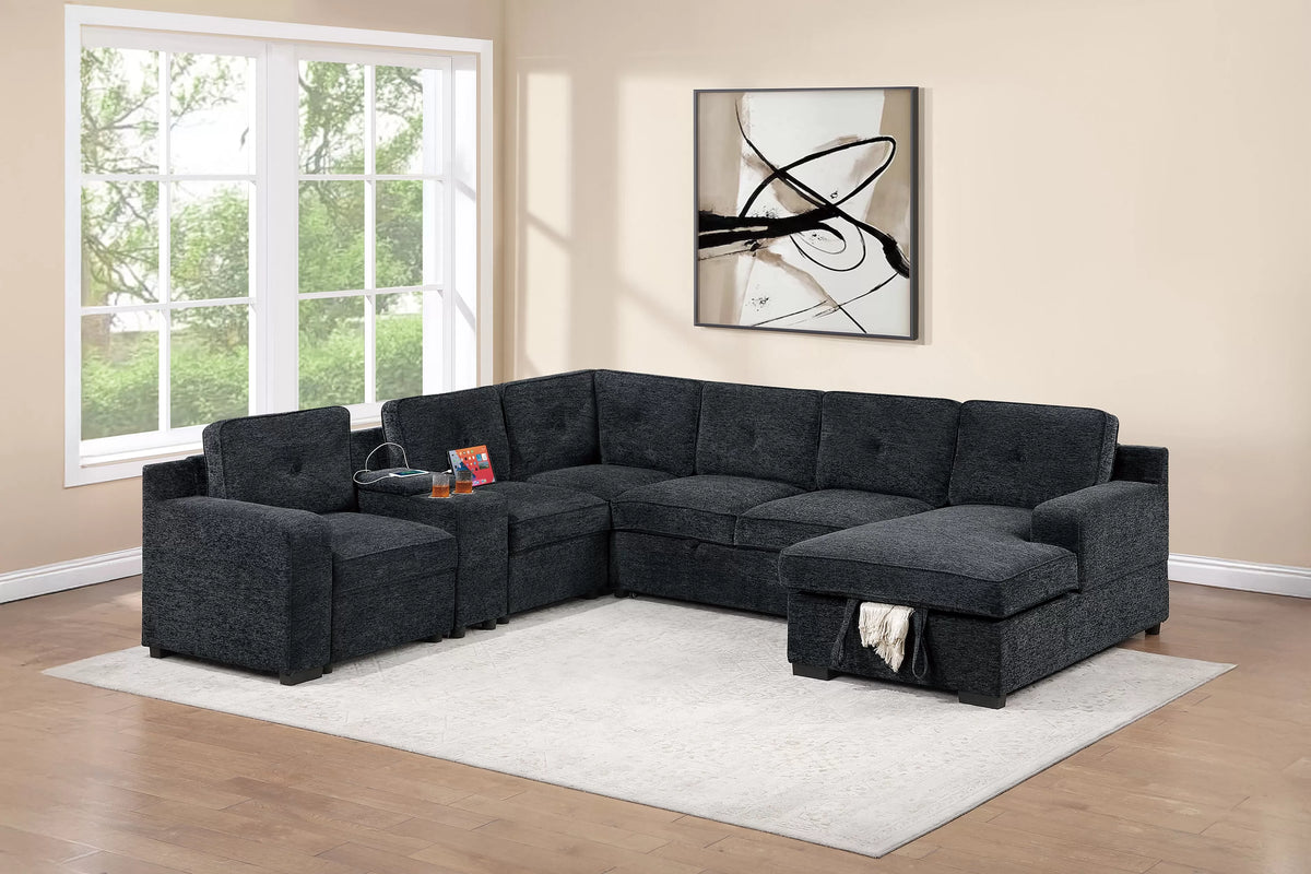 F7128 New 4-Piece Convertible Sectional