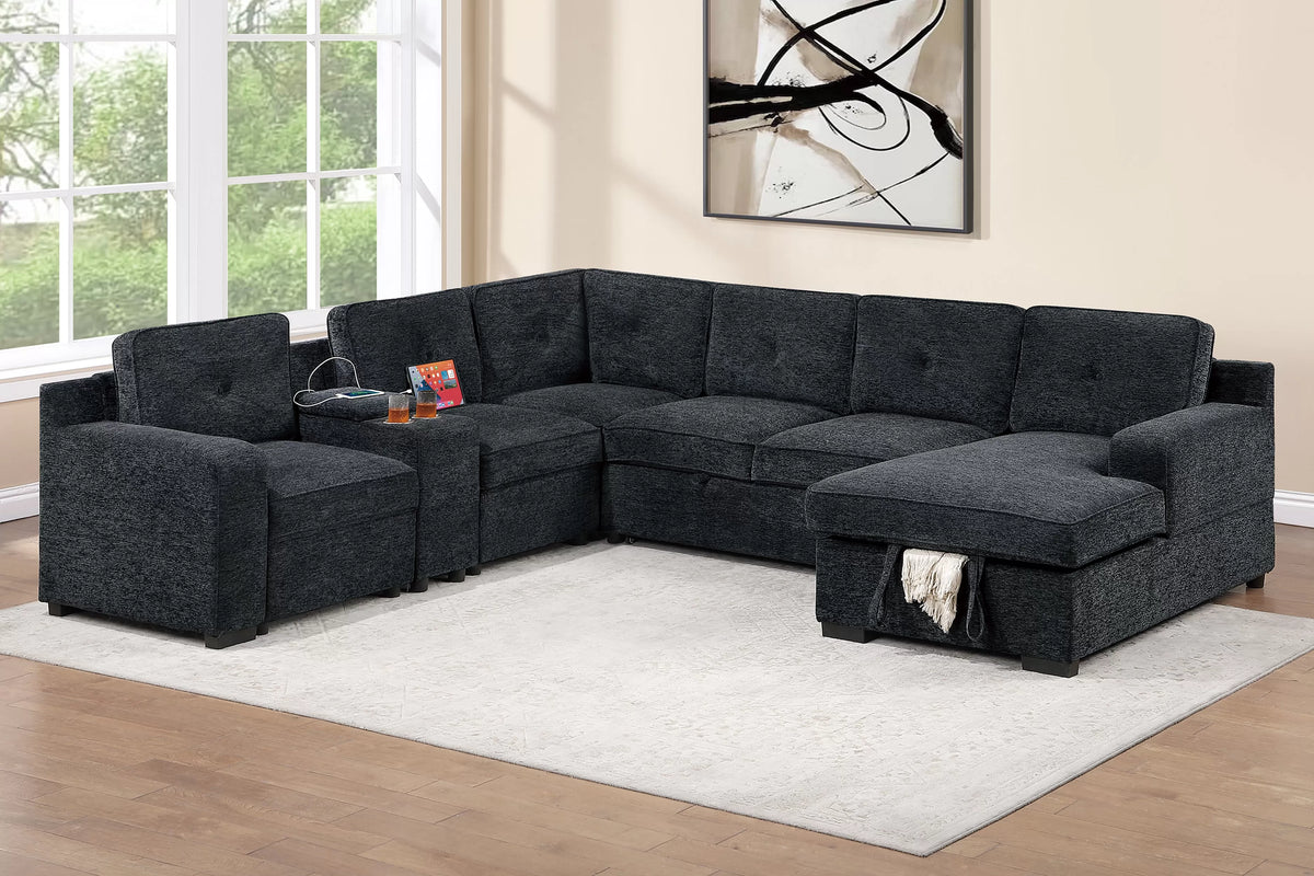 F7128 New 4-Piece Convertible Sectional