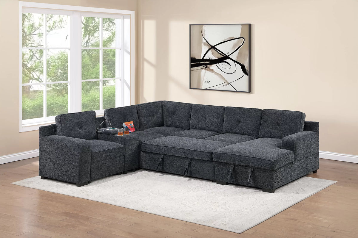 F7128 New 4-Piece Convertible Sectional