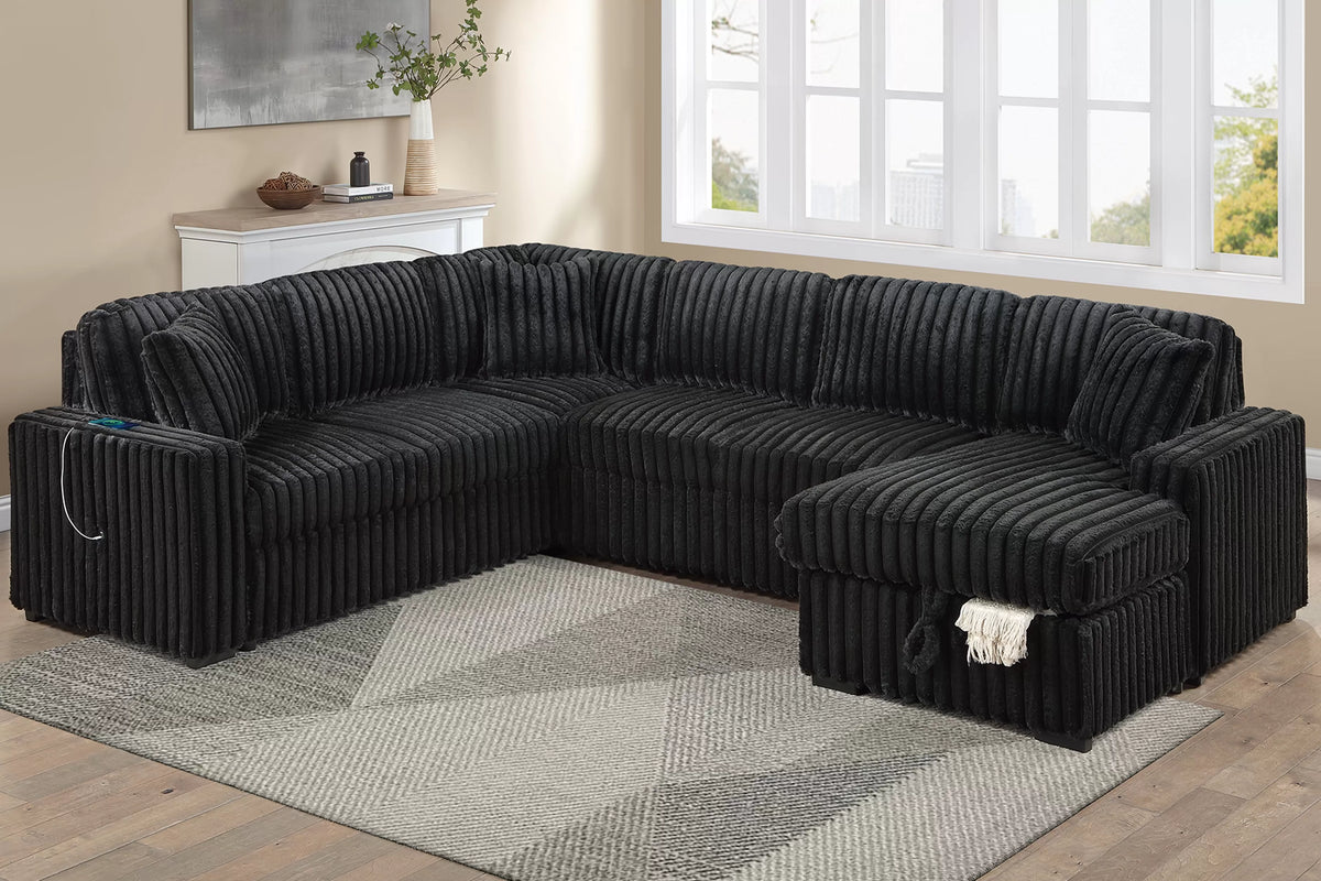 Black Storage Sectional