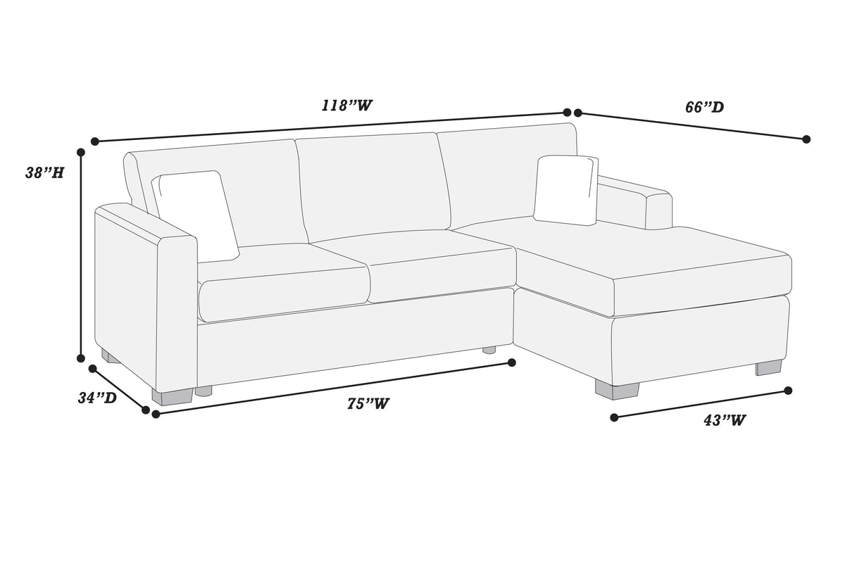 2-Piece Reversible Sectional Set-F8375