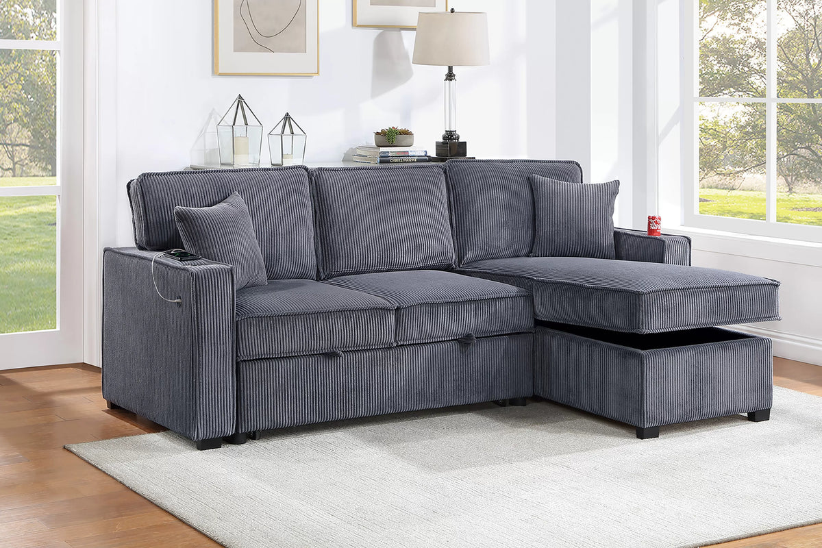 Poundex Convertible Sectional - F8543