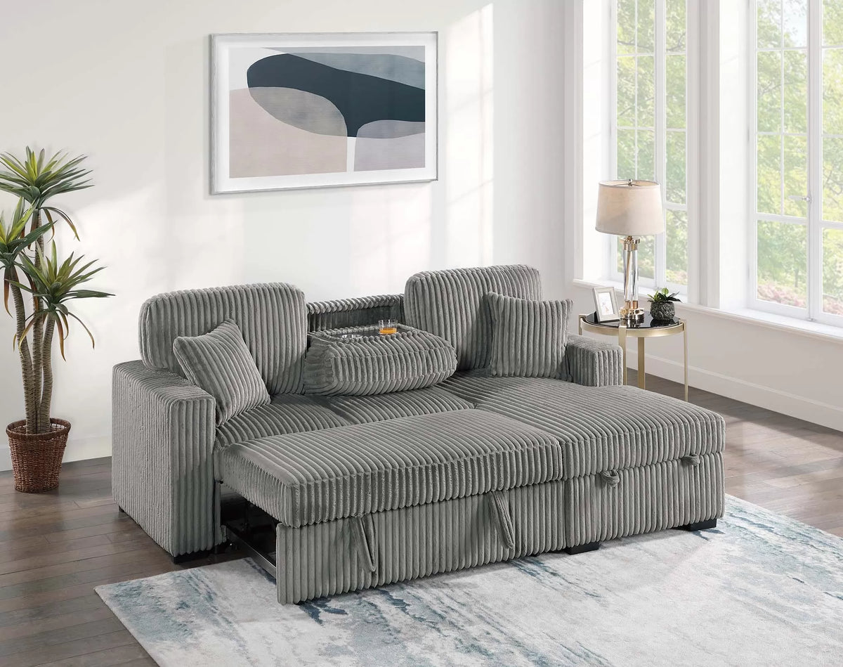 Poundex 2-Piece Convertible Sectional - F8551