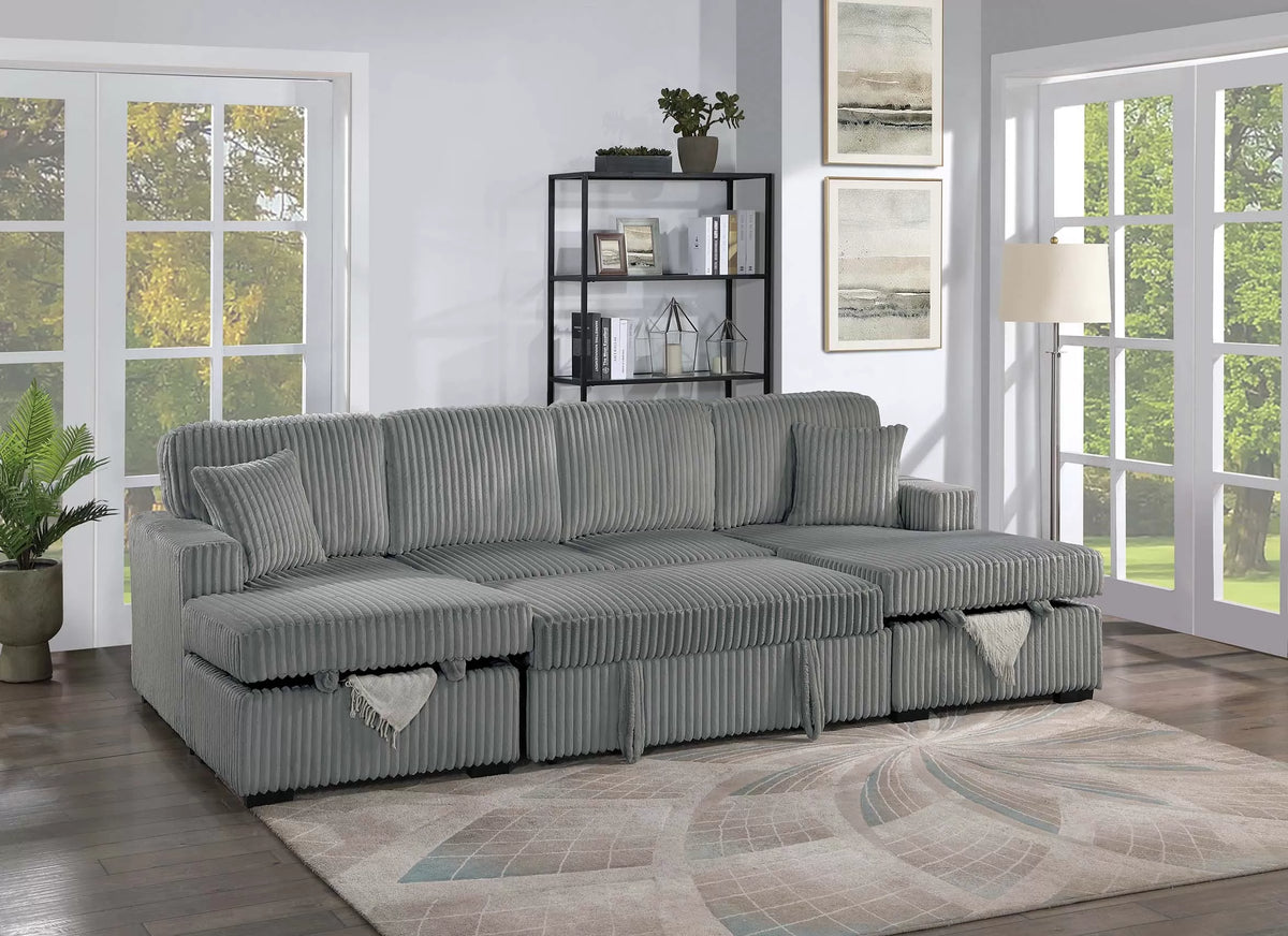 Poundex 3-Piece Convertible Sectional - F8557