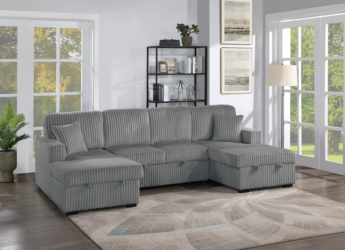 Poundex 3-Piece Convertible Sectional - F8557