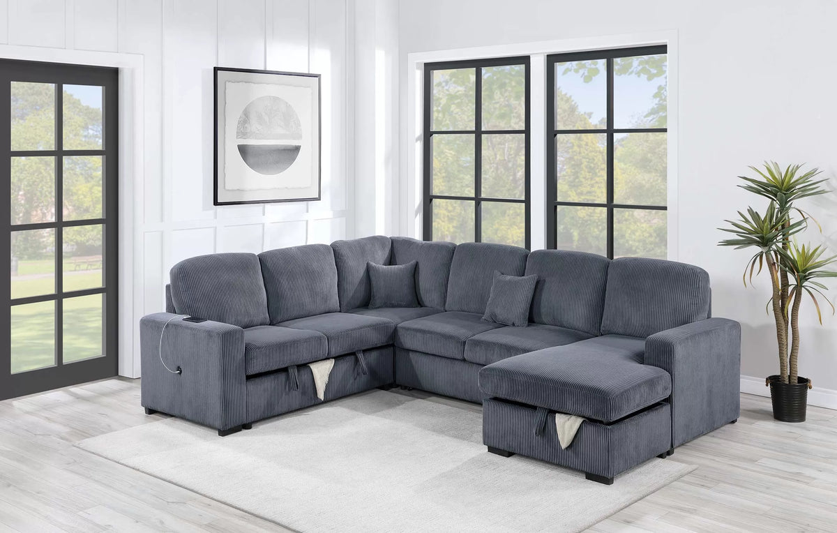 Poundex 4-Piece Convertible Sectional - F8559