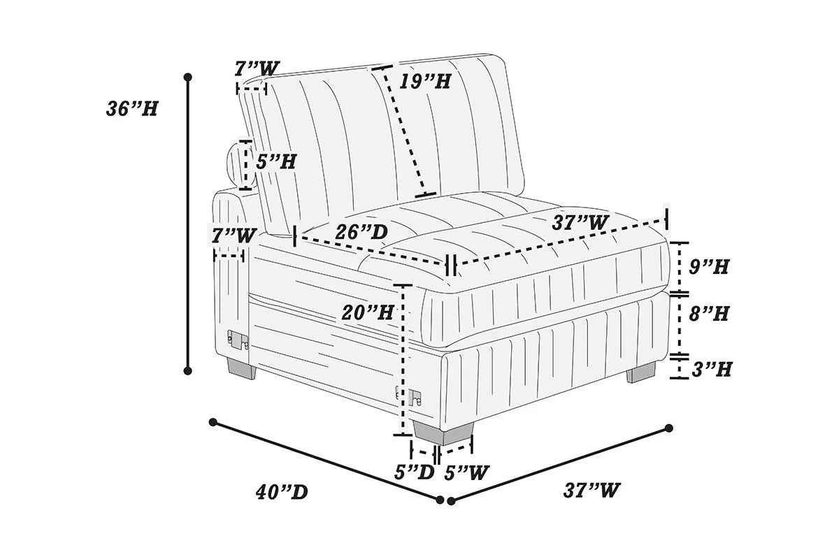 Poundex Armless Chair - F8993