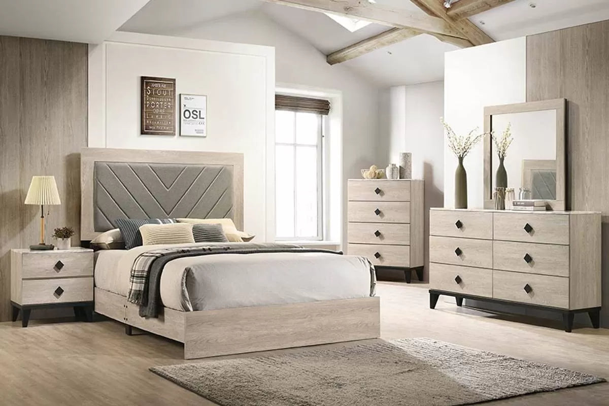 Rustic Beige Queen Bedroom Set