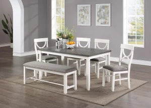 White and Gray Farmhouse table set