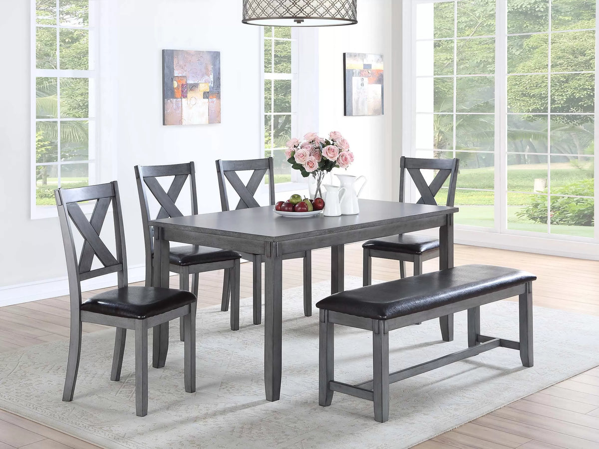Black and Gray 6 Piece Table Set