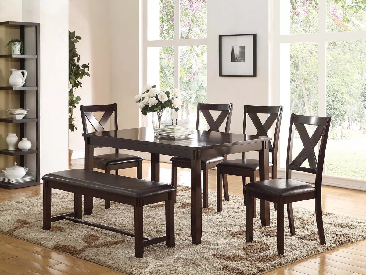 Espresso Brown 6 Piece Table Set