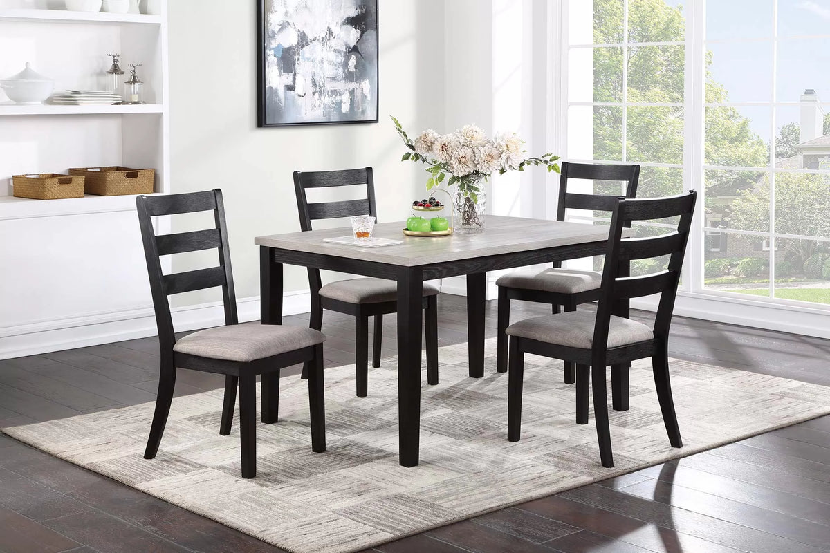 5 Piece Black and Gray