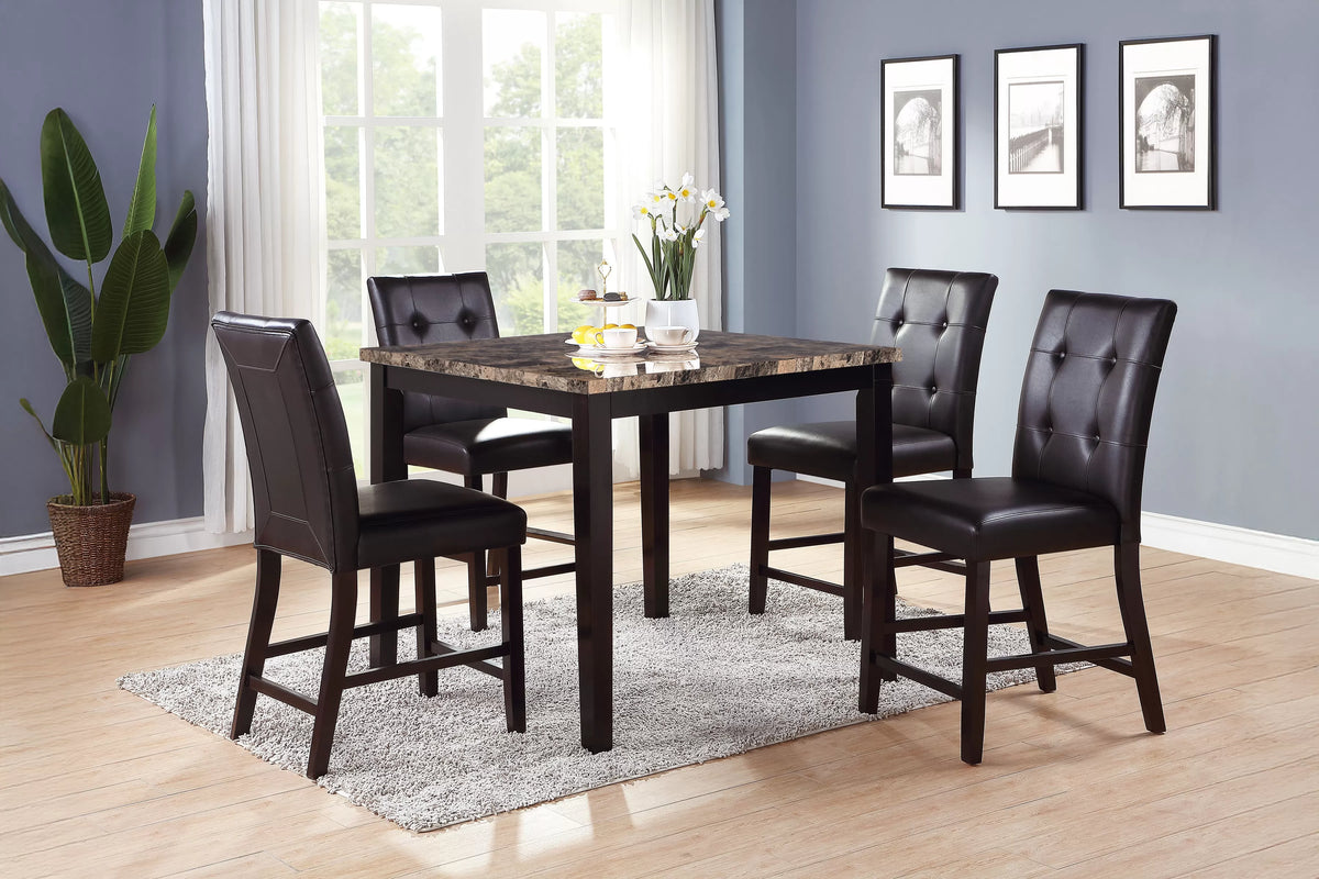 F2339 Faux Marble Counter Height Set